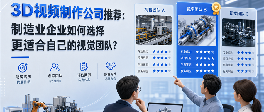 3D视频制作公司推荐：制造业企业如何选择更适合自己的视觉团队？
