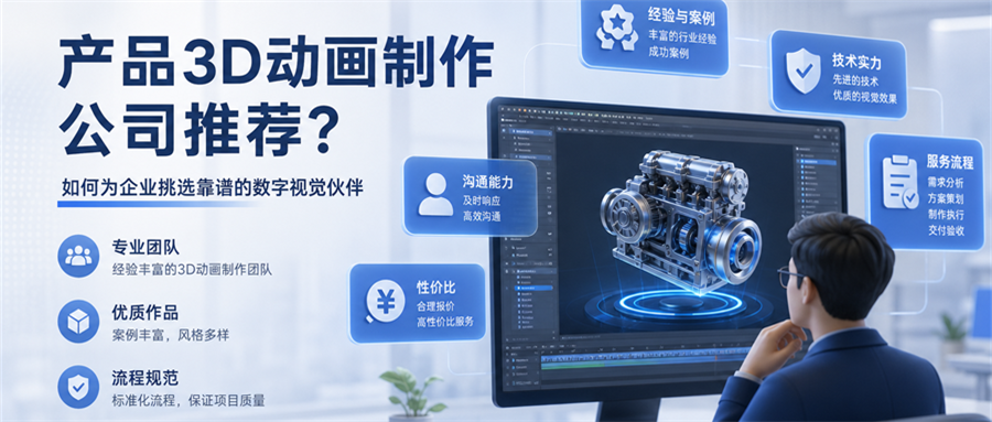 产品3D动画制作公司推荐？如何为企业挑选靠谱的数字视觉伙伴