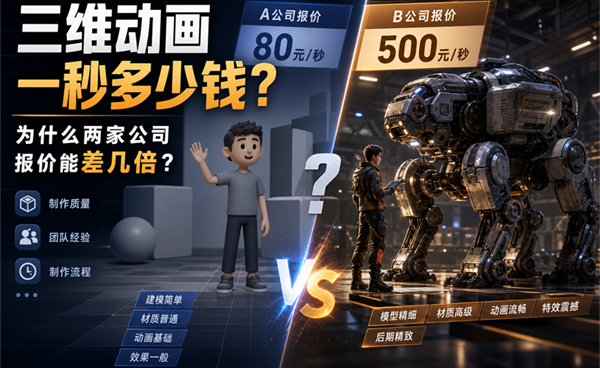 三维动画一秒多少钱？为什么两家公司报价能差几倍？