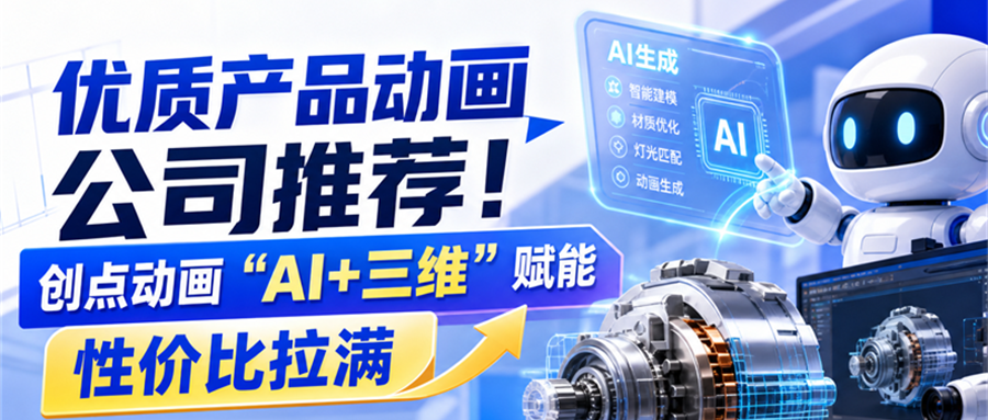 优质产品动画公司推荐！创点动画“AI+三维”赋能，性价比拉满